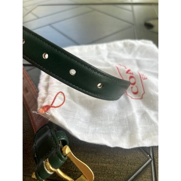 Vintage y2k Coach ladies belt deep green leather size small style 3911 RARE - Picture 8 of 8
